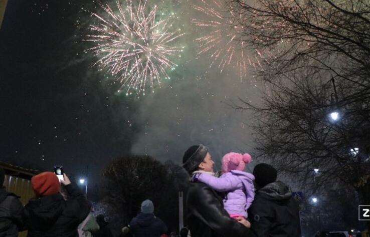 Fireworks in honor of Kazakhstan`s 30th anniversary of Independence Day in Almaty