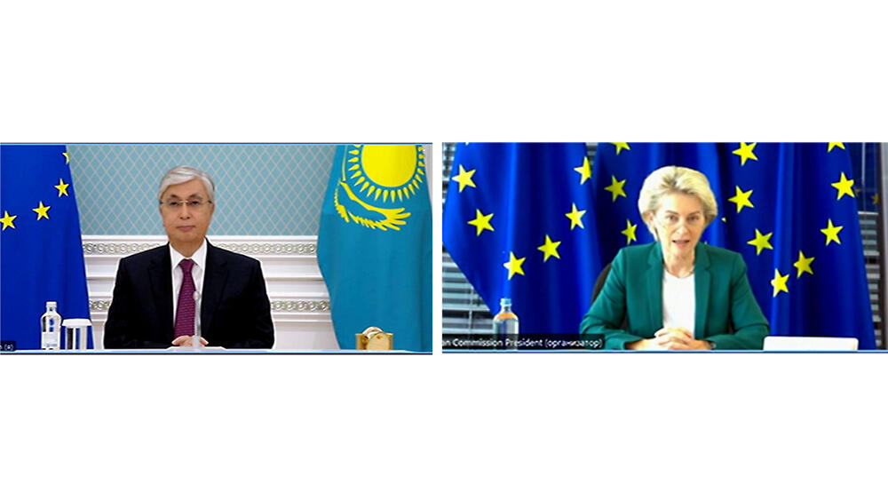 Tokayev, European Commission President Ursula von der Leyen hold video talk