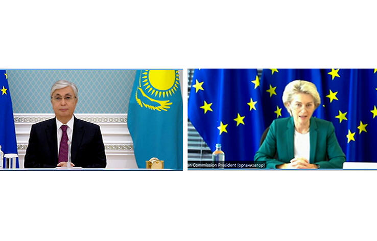 Tokayev, European Commission President Ursula von der Leyen hold video talk