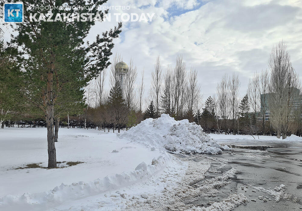 Апрельский снегопад в Астане