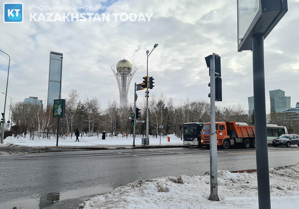 Апрельский снегопад в Астане