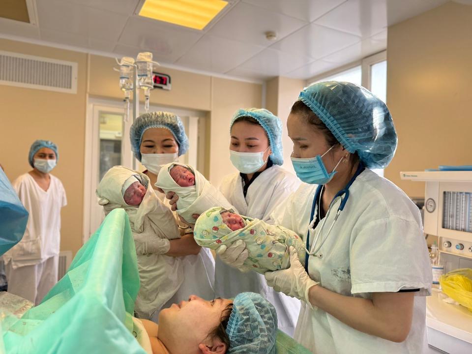 Mother of twins welcomes triplets in Kazakh capital