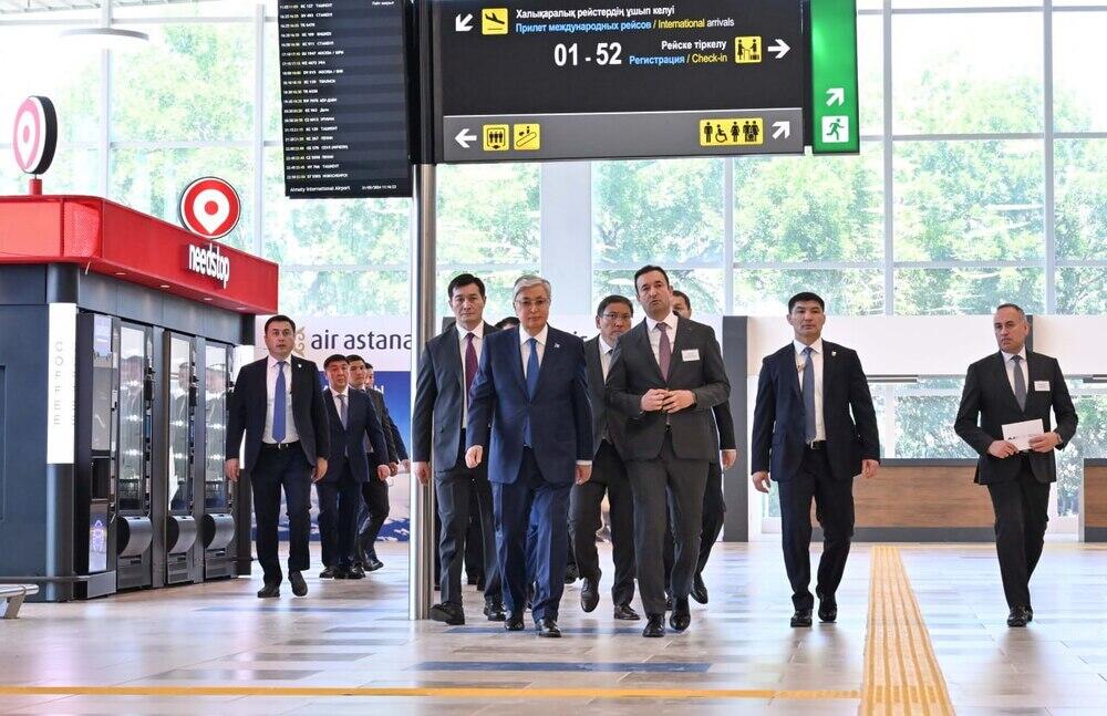 Kazakh President visits new terminal at Almaty International Airport ...