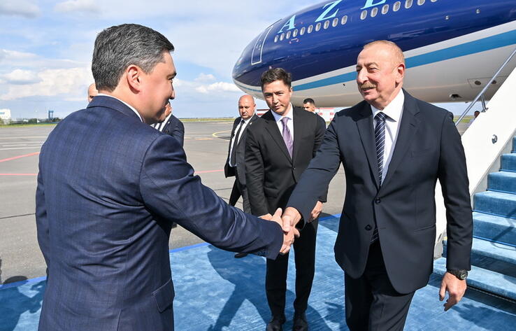 Ilham Aliyev arrives in Astana to participate in VI Consultative Meeting of Heads of State of Central Asia