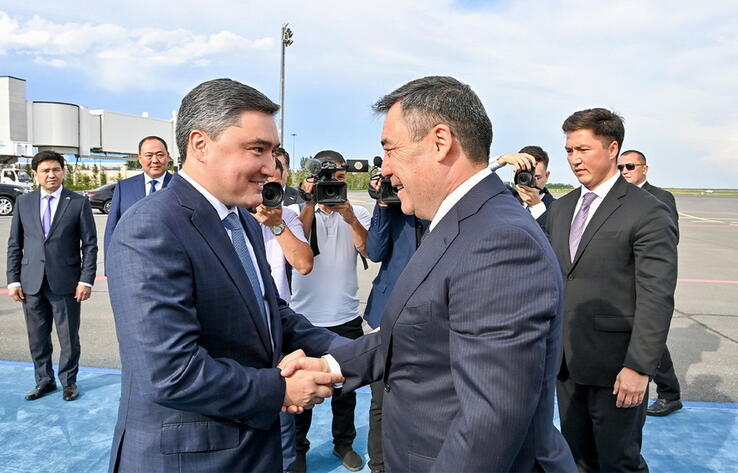 President of Kyrgyzstan Sadyr Japarov arrives in Astana