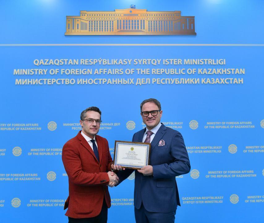 Kazakh Foreign Ministry Bids Warm Farewell to North Macedonian Ambassador