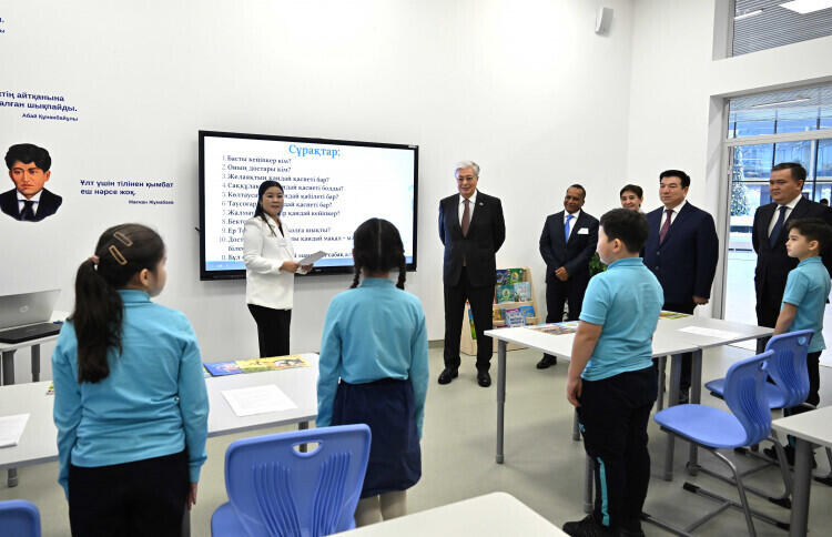 Kassym-Jomart Tokayev visits KIS Astana international school