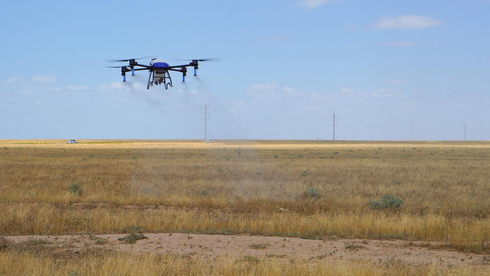 Quantity of machinery for treatment of fields against locusts increased twice as much